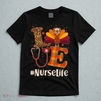 Cute Thanksgiving #NurseLife Fall Patterns Nurse Turkey T-Shirt thumb 5