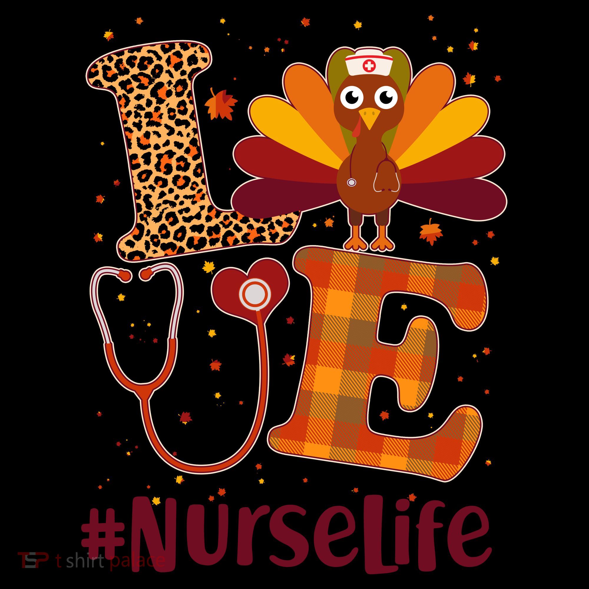 Cute Thanksgiving #NurseLife Fall Patterns Nurse Turkey Coffee Mug