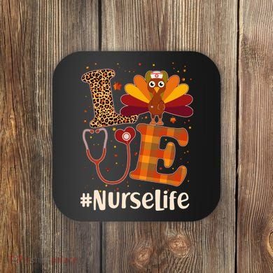 Cute Thanksgiving #NurseLife Fall Patterns Nurse Turkey Coaster