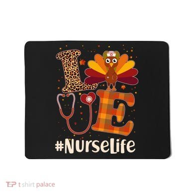 Cute Thanksgiving #NurseLife Fall Patterns Nurse Turkey Mousepad