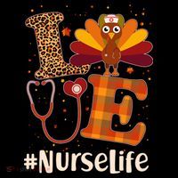 Cute Thanksgiving #NurseLife Fall Patterns Nurse Turkey Toddler Hoodie thumb 2