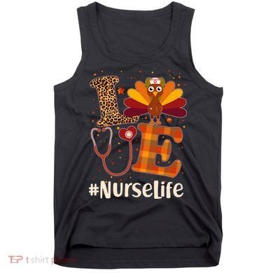 Cute Thanksgiving #NurseLife Fall Patterns Nurse Turkey Tank Top