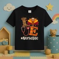 Cute Thanksgiving #NurseLife Fall Patterns Nurse Turkey Toddler T-Shirt thumb 3
