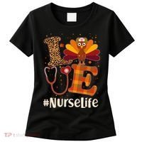 Cute Thanksgiving #NurseLife Fall Patterns Nurse Turkey Women's T-Shirt thumb 0