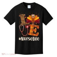 Cute Thanksgiving #NurseLife Fall Patterns Nurse Turkey Kids T-Shirt thumb 0