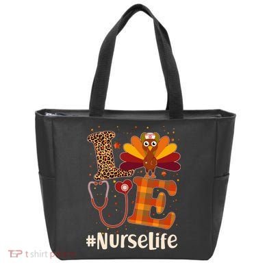 Cute Thanksgiving #NurseLife Fall Patterns Nurse Turkey Tote Bag