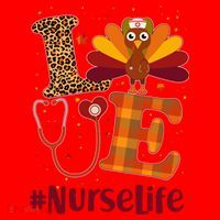 Cute Thanksgiving #NurseLife Fall Patterns Nurse Turkey Santa Hat thumb 1