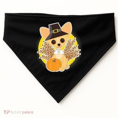 Cute Thanksgiving Pilgrim Puppy USA-Made Doggie Bandana