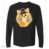 Cute Thanksgiving Pilgrim Puppy Comfort Colors Heavyweight Long Sleeve T-Shirt thumb 0