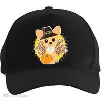 Cute Thanksgiving Pilgrim Puppy Five-Panel Snapback Cap thumb 0
