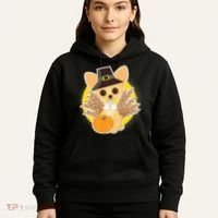 Cute Thanksgiving Pilgrim Puppy Hoodie thumb 5