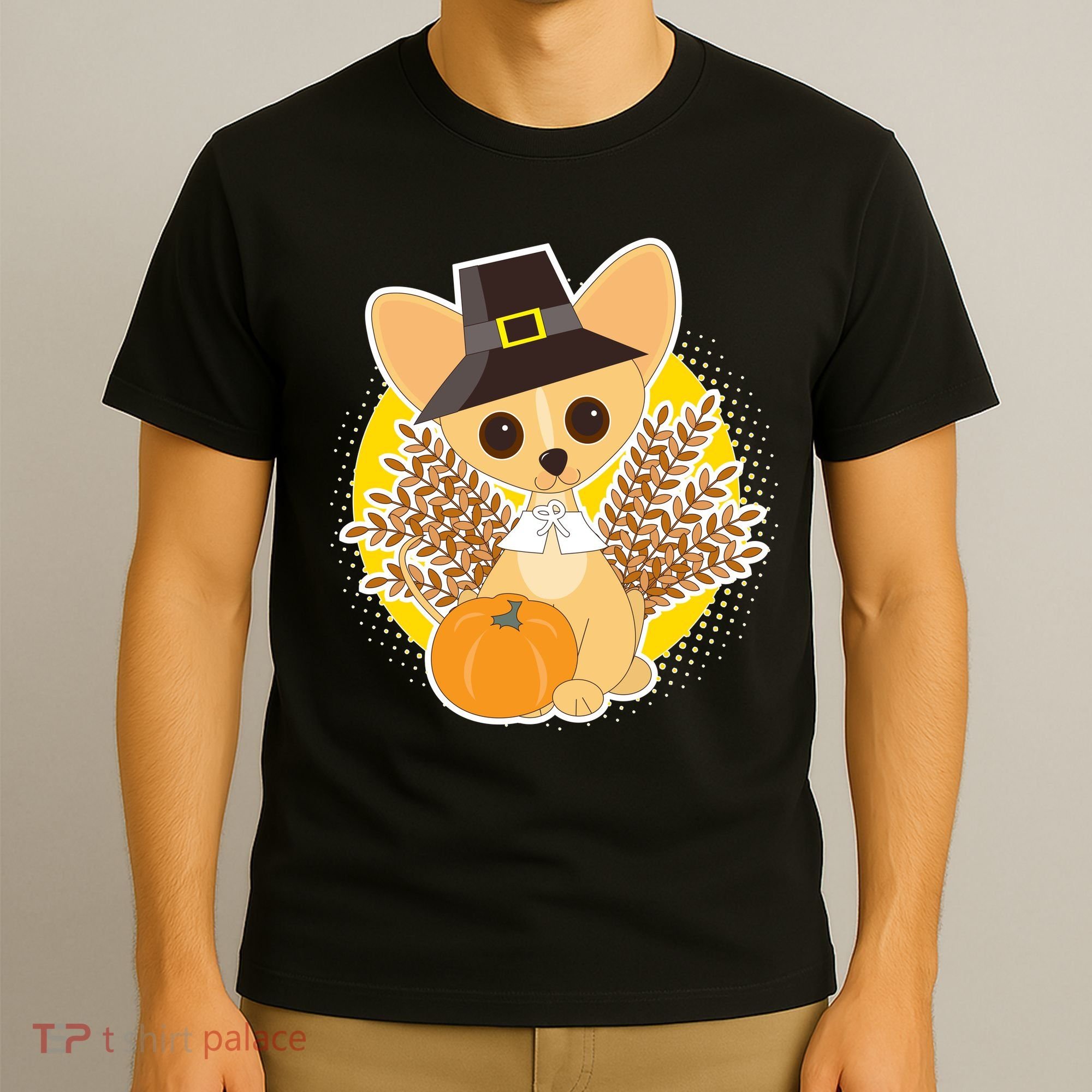 Cute Thanksgiving Pilgrim Puppy T-Shirt
