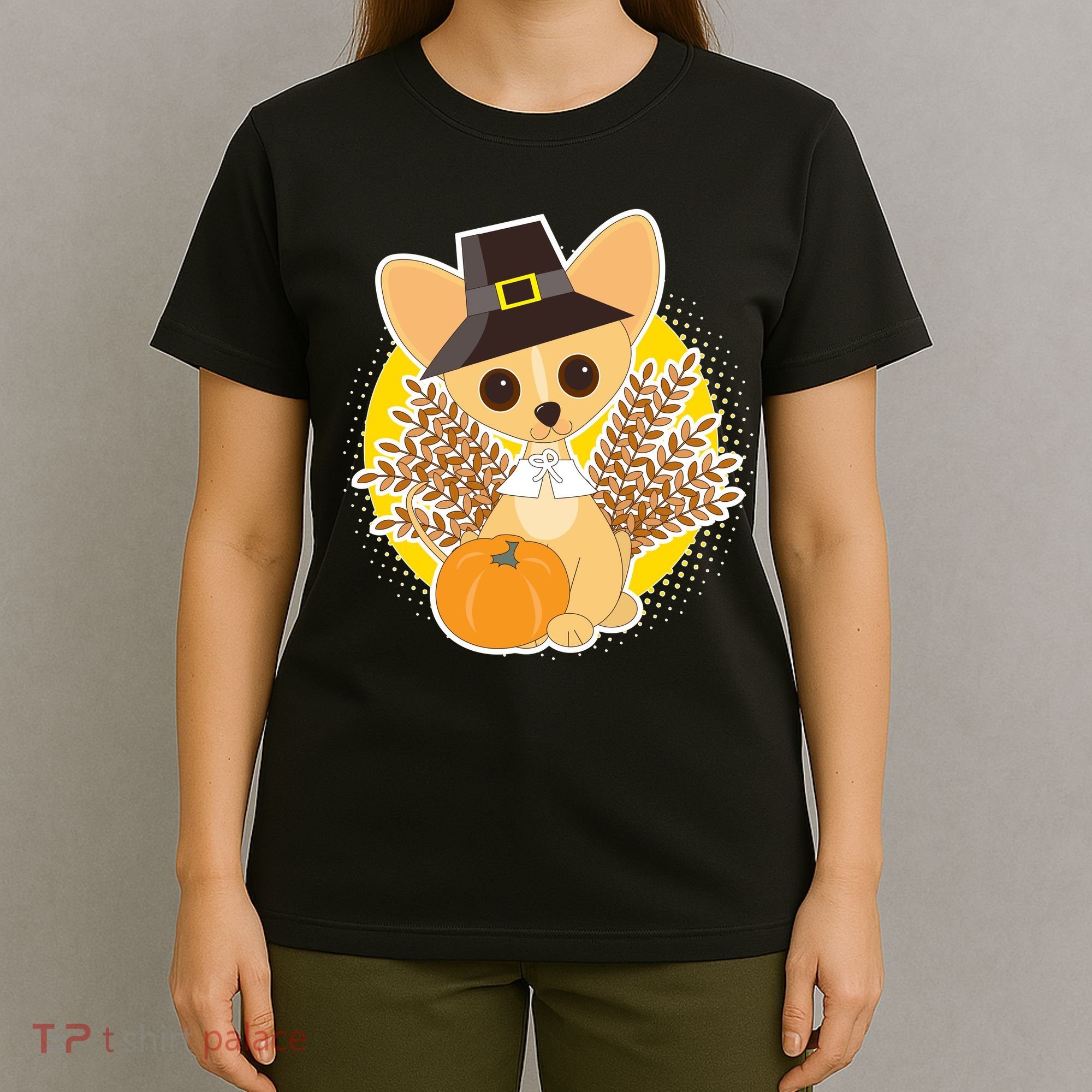 Cute Thanksgiving Pilgrim Puppy T-Shirt