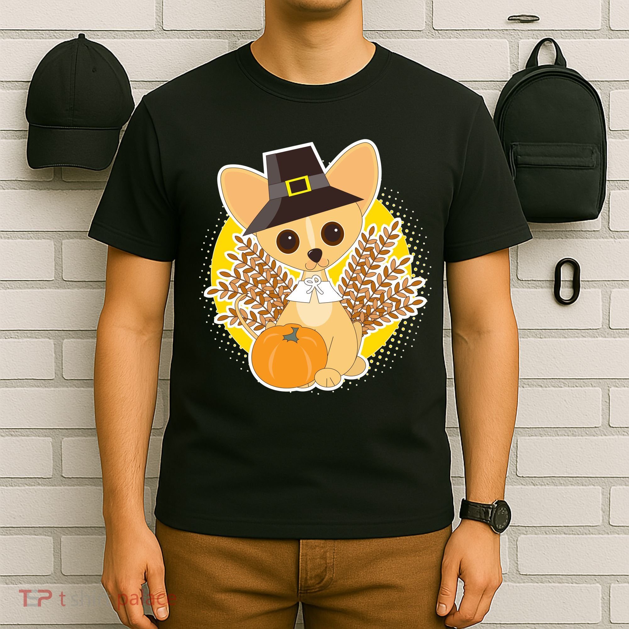 Cute Thanksgiving Pilgrim Puppy T-Shirt