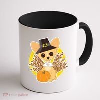 Cute Thanksgiving Pilgrim Puppy Coffee Mug thumb 1