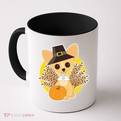 Cute Thanksgiving Pilgrim Puppy Coffee Mug