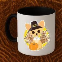 Cute Thanksgiving Pilgrim Puppy Coffee Mug thumb 2