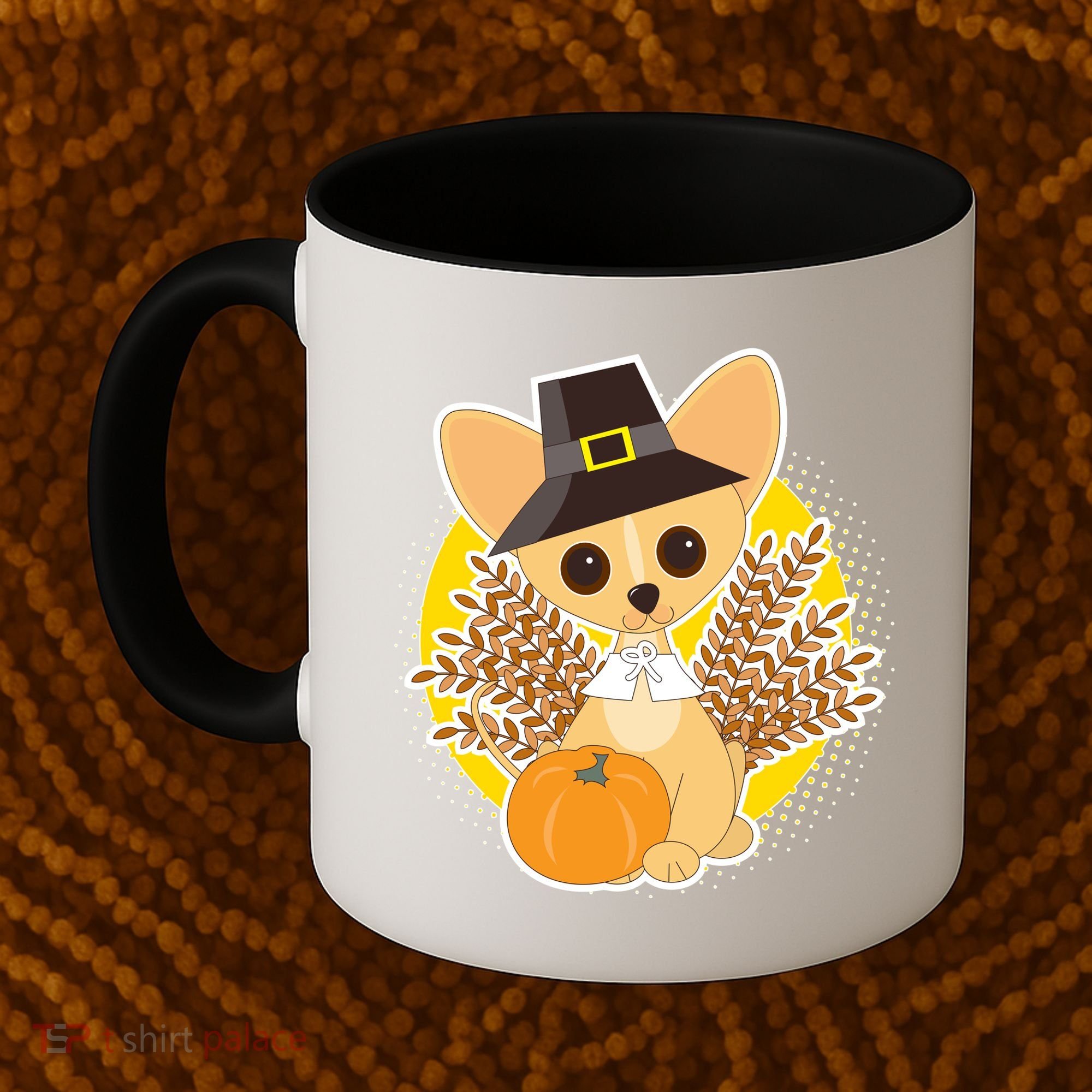 Cute Thanksgiving Pilgrim Puppy Coffee Mug