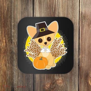 Cute Thanksgiving Pilgrim Puppy Coaster