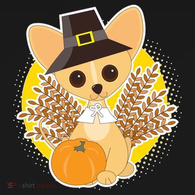 Cute Thanksgiving Pilgrim Puppy Women's Flannel Pajama Set
