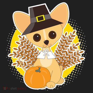 Cute Thanksgiving Pilgrim Puppy District V.I.T. Heavyweight Hoodie