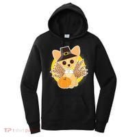 Cute Thanksgiving Pilgrim Puppy Women's Hoodie thumb 0