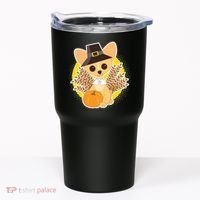 Cute Thanksgiving Pilgrim Puppy Tumbler thumb 0