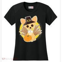 Cute Thanksgiving Pilgrim Puppy Women's Cooling Performance Crew T-Shirt thumb 0