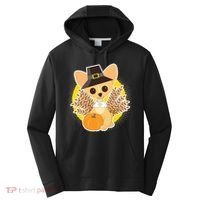 Cute Thanksgiving Pilgrim Puppy Performance Fleece Hoodie thumb 0