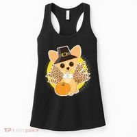 Cute Thanksgiving Pilgrim Puppy Women's Tank Top thumb 0