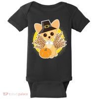 Cute Thanksgiving Pilgrim Puppy Baby Bodysuit thumb 0