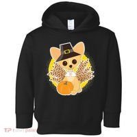 Cute Thanksgiving Pilgrim Puppy Toddler Hoodie thumb 0