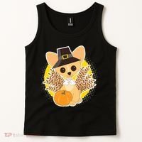 Cute Thanksgiving Pilgrim Puppy Tank Top thumb 2