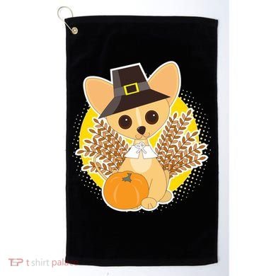 Cute Thanksgiving Pilgrim Puppy Golf Towel