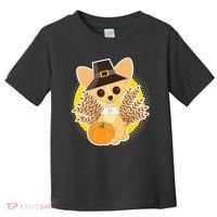 Cute Thanksgiving Pilgrim Puppy Toddler T-Shirt thumb 0