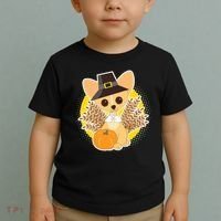 Cute Thanksgiving Pilgrim Puppy Toddler T-Shirt thumb 2