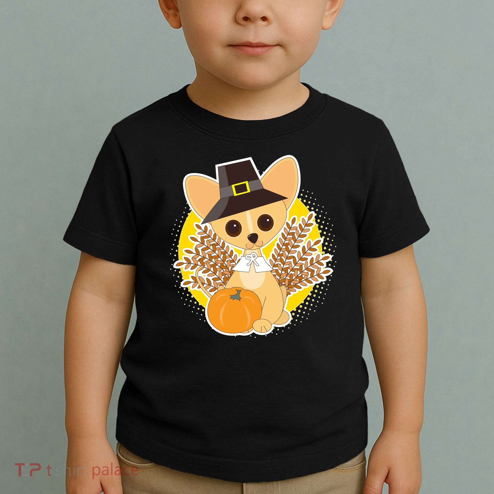 Cute Thanksgiving Pilgrim Puppy Toddler T-Shirt