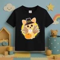 Cute Thanksgiving Pilgrim Puppy Toddler T-Shirt thumb 3
