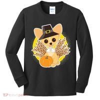 Cute Thanksgiving Pilgrim Puppy Kids Long Sleeve Shirt thumb 0