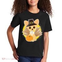 Cute Thanksgiving Pilgrim Puppy Kids T-Shirt thumb 2