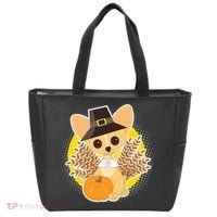 Cute Thanksgiving Pilgrim Puppy Tote Bag thumb 0