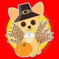 Cute Thanksgiving Pilgrim Puppy Santa Hat thumb 1