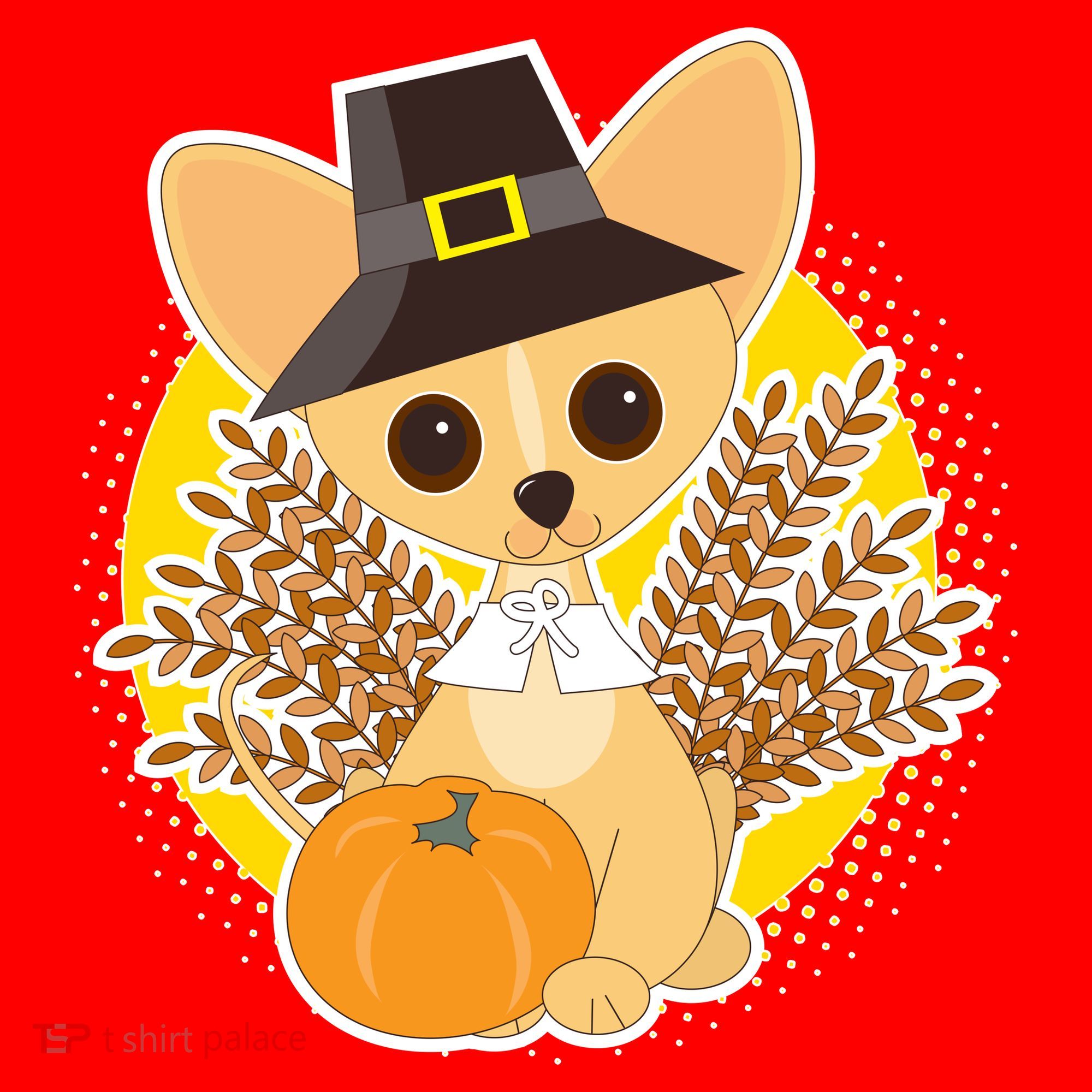 Cute Thanksgiving Pilgrim Puppy Santa Hat