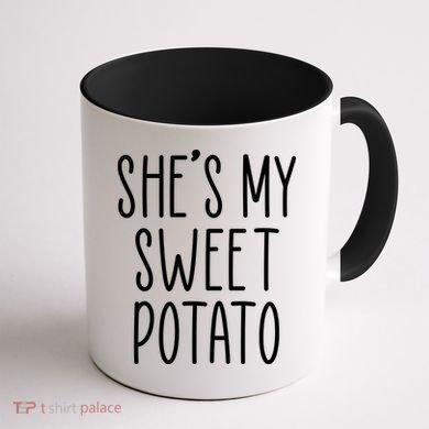 Cute Thanksgiving She's My Sweet Potato Coffee Mug back