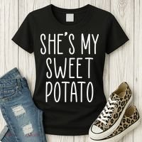 Cute Thanksgiving She's My Sweet Potato Women's T-Shirt thumb 3