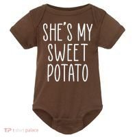 Cute Thanksgiving She's My Sweet Potato Baby Bodysuit thumb 0