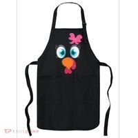 Cute Thanksgiving Turkey Girl Face Bow Tie Apron thumb 0