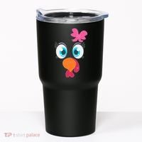 Cute Thanksgiving Turkey Girl Face Bow Tie Tumbler thumb 0
