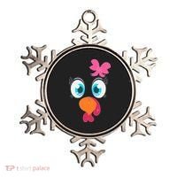Cute Thanksgiving Turkey Girl Face Bow Tie Ornament thumb 0