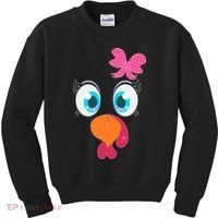 Cute Thanksgiving Turkey Girl Face Bow Tie Kids Sweatshirt thumb 0